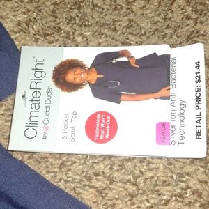 6 Pocket NWT Scrub Top Navy Blue small